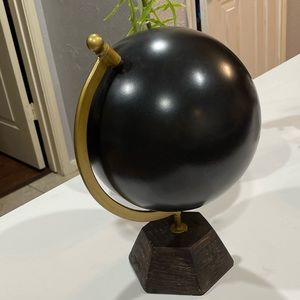 Solid black globe.
